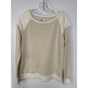 Xersion Clothing Women’s Crew Neck Raglan Pullover Sweatshirt Tan Size Medium